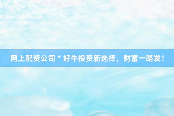 网上配资公司 * 好牛投资新选择，财富一路发！