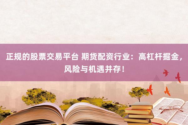 正规的股票交易平台 期货配资行业：高杠杆掘金，风险与机遇并存！