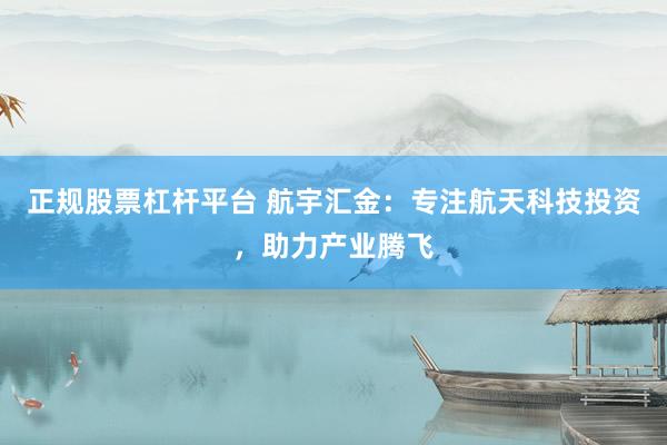 正规股票杠杆平台 航宇汇金：专注航天科技投资，助力产业腾飞