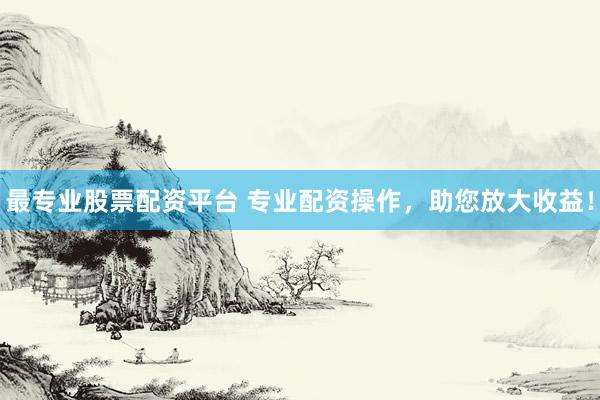 最专业股票配资平台 专业配资操作，助您放大收益！