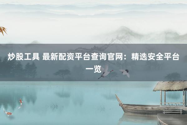 炒股工具 最新配资平台查询官网：精选安全平台一览