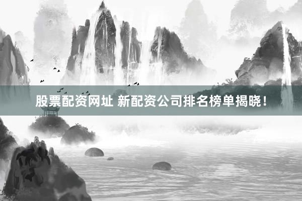 股票配资网址 新配资公司排名榜单揭晓！